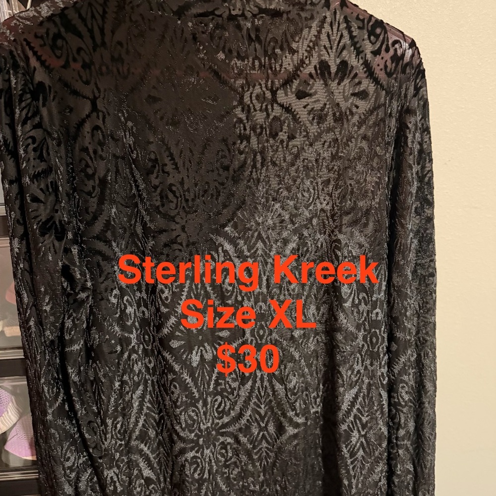 Sterling Kreek Black Velvet Blouse
